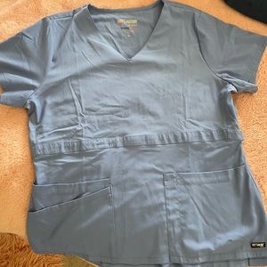 New (no tag) Greys Anatomy by barco, ceil blue scrub top, XL